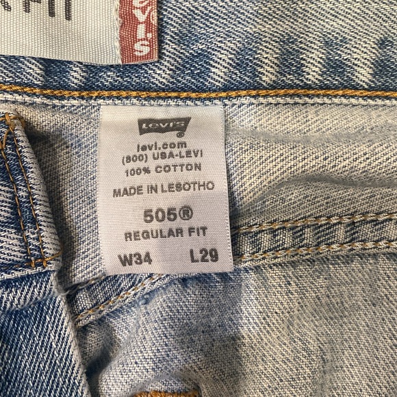 Levi’s 505 34x29 Regular Fit Straight Leg Jeans  distressed Lesotho- - Picture 3 of 6